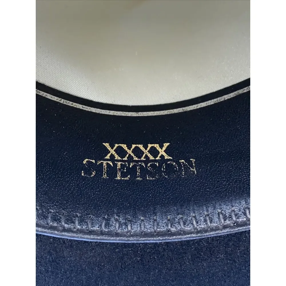 Vintage‎ John B Stetson 4X Beaver 6-7/8 XXXX Cowboy Hat Felt USA In Original Box
